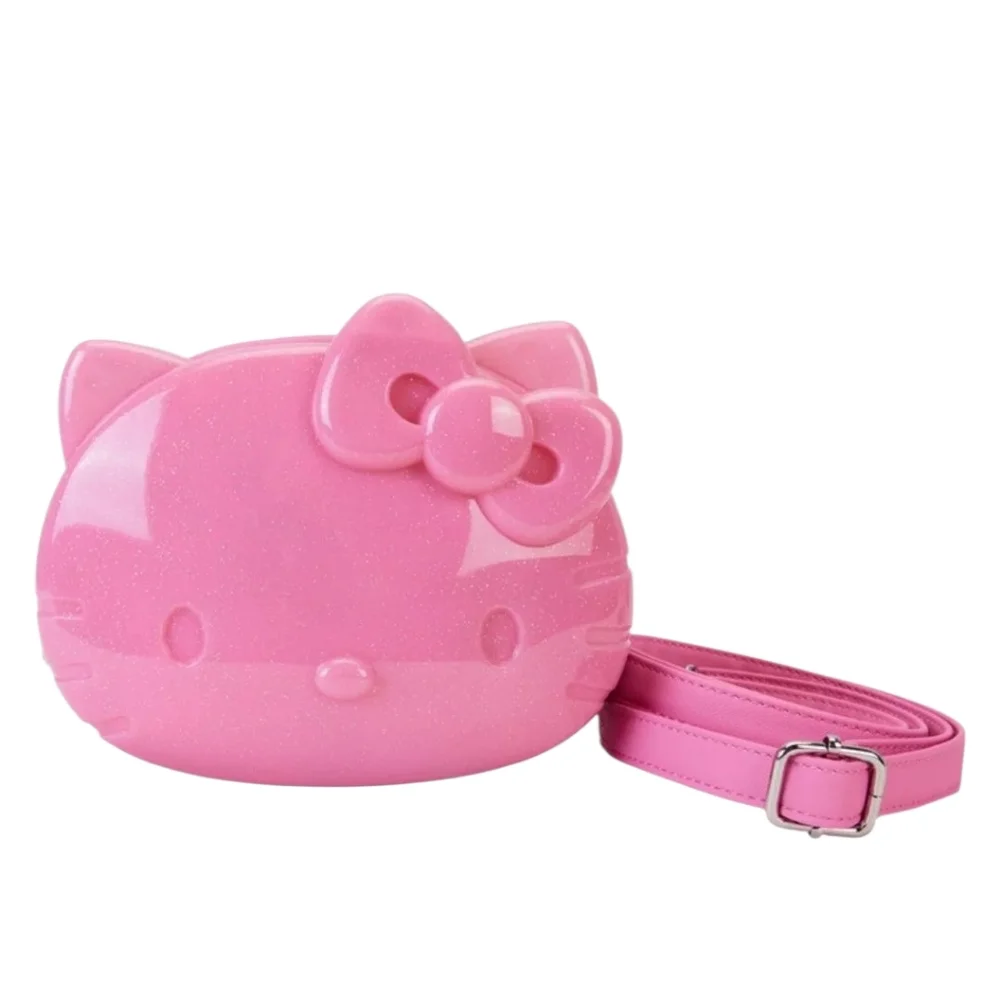 NEW Sanrio x Loungefly Hello Kitty‎ 50th anniversary pink glitter figural bag